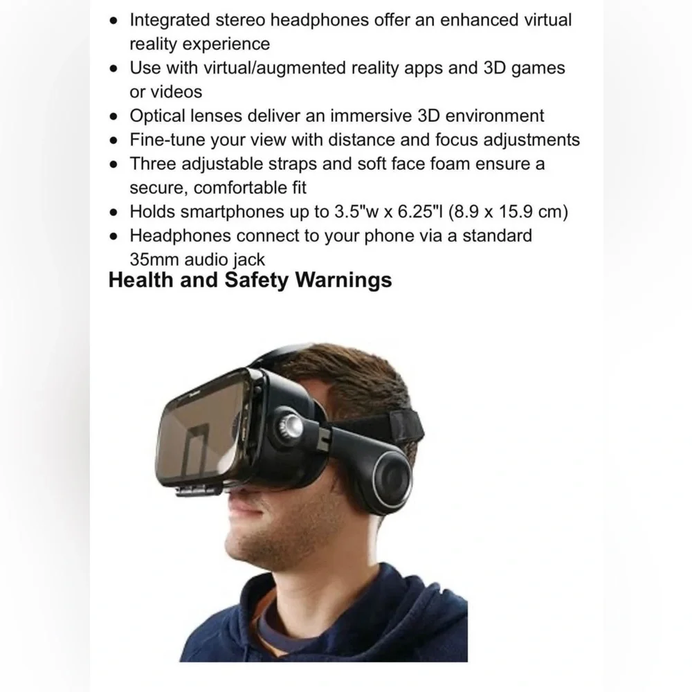 Brand new in box Brookstone VR headset with built-in microphone